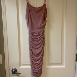 SALTY Women's Sleeveless Ruched Side Mesh Dress- Pink